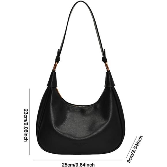 Small Shoulder Bag for Womens, Black - Picture 6 of 6